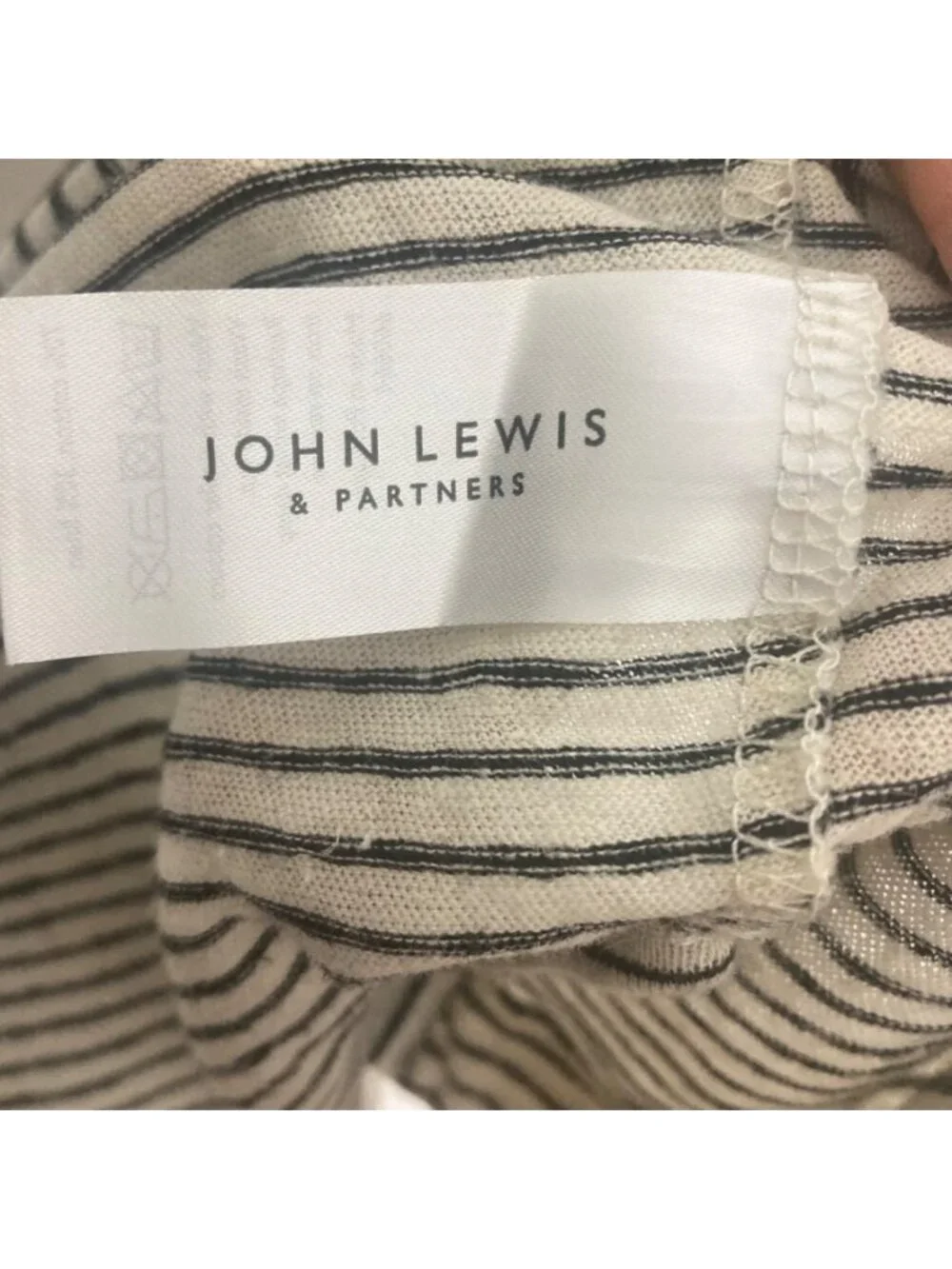 John Lewis Partners Striped Cotton Linen Top Womens 16 Nautical Lightweight